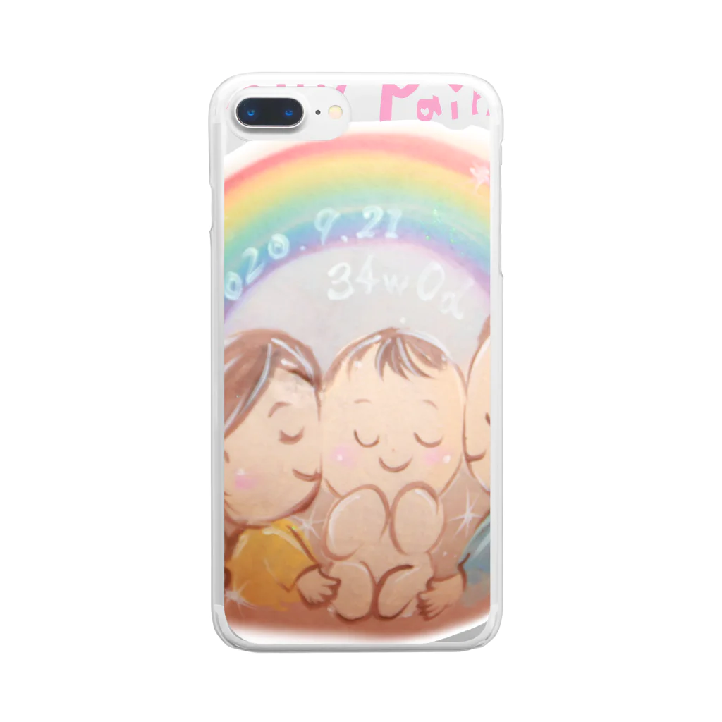 都愛ともかの赤ちゃんと虹のベリーペイント Clear Smartphone Case