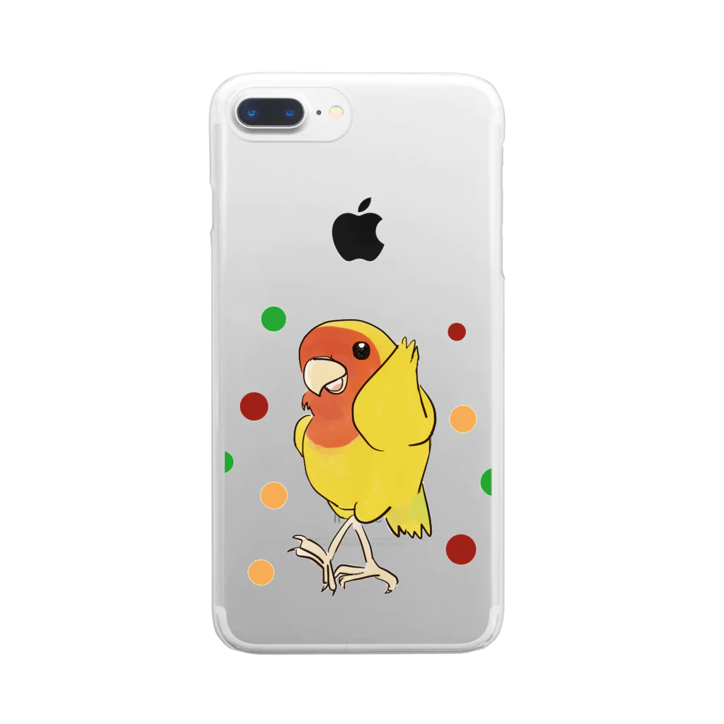 インコグッズのお店　ラブバード亭のコザクラインコ（ダンシング・アフリカンバージョン） Clear Smartphone Case