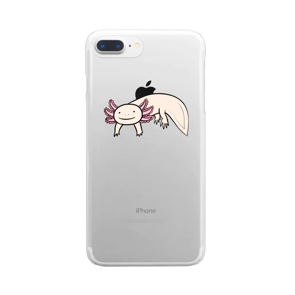 ポメ村ポメラニアンのかわいいウーパールーパー Clear Smartphone Case