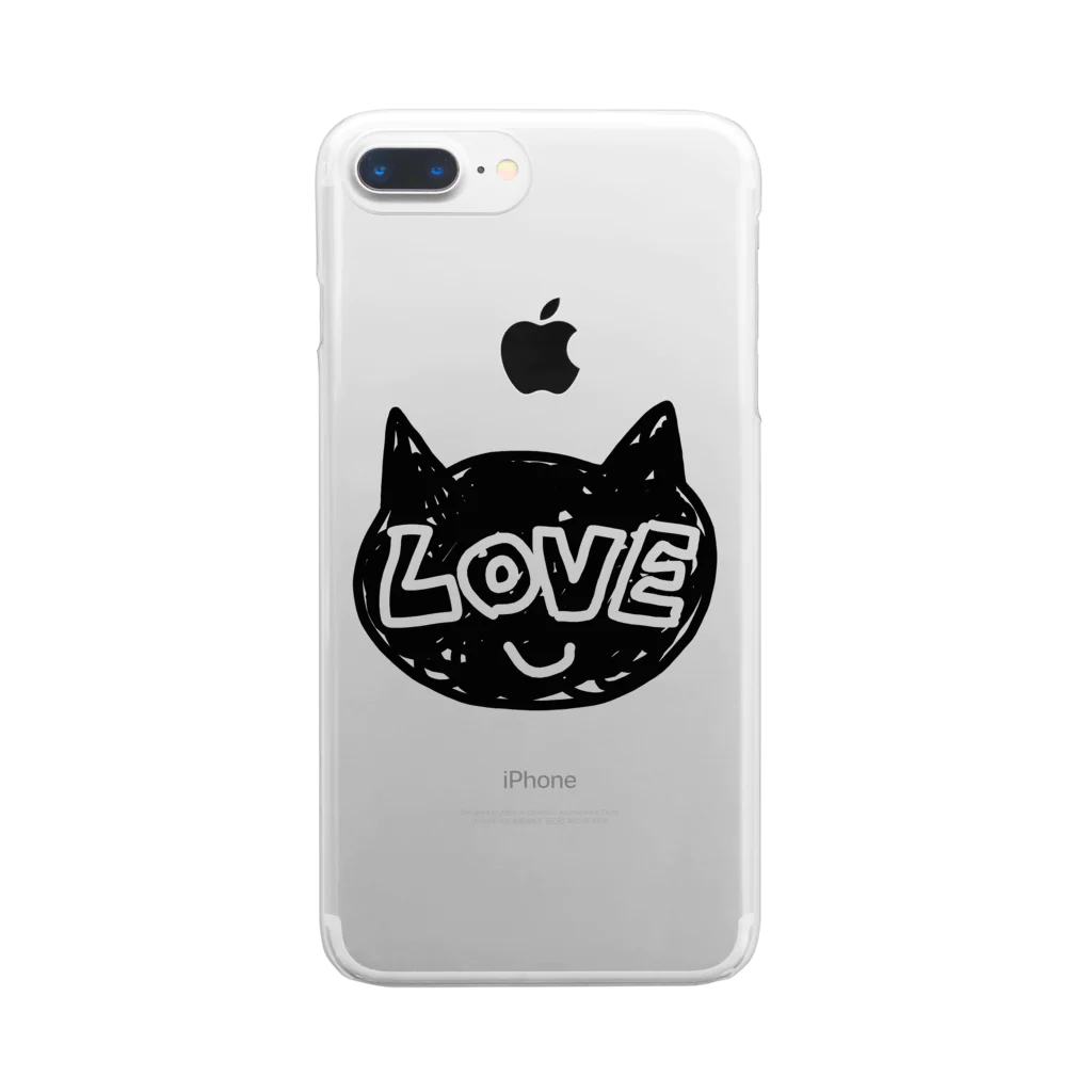 aice07のねこラブ(黒猫) Clear Smartphone Case