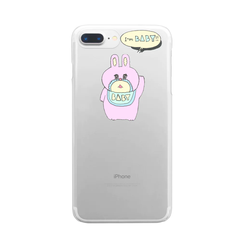 【Yuwiiの店】ゆぅぅぃーのうさべいびー Clear Smartphone Case