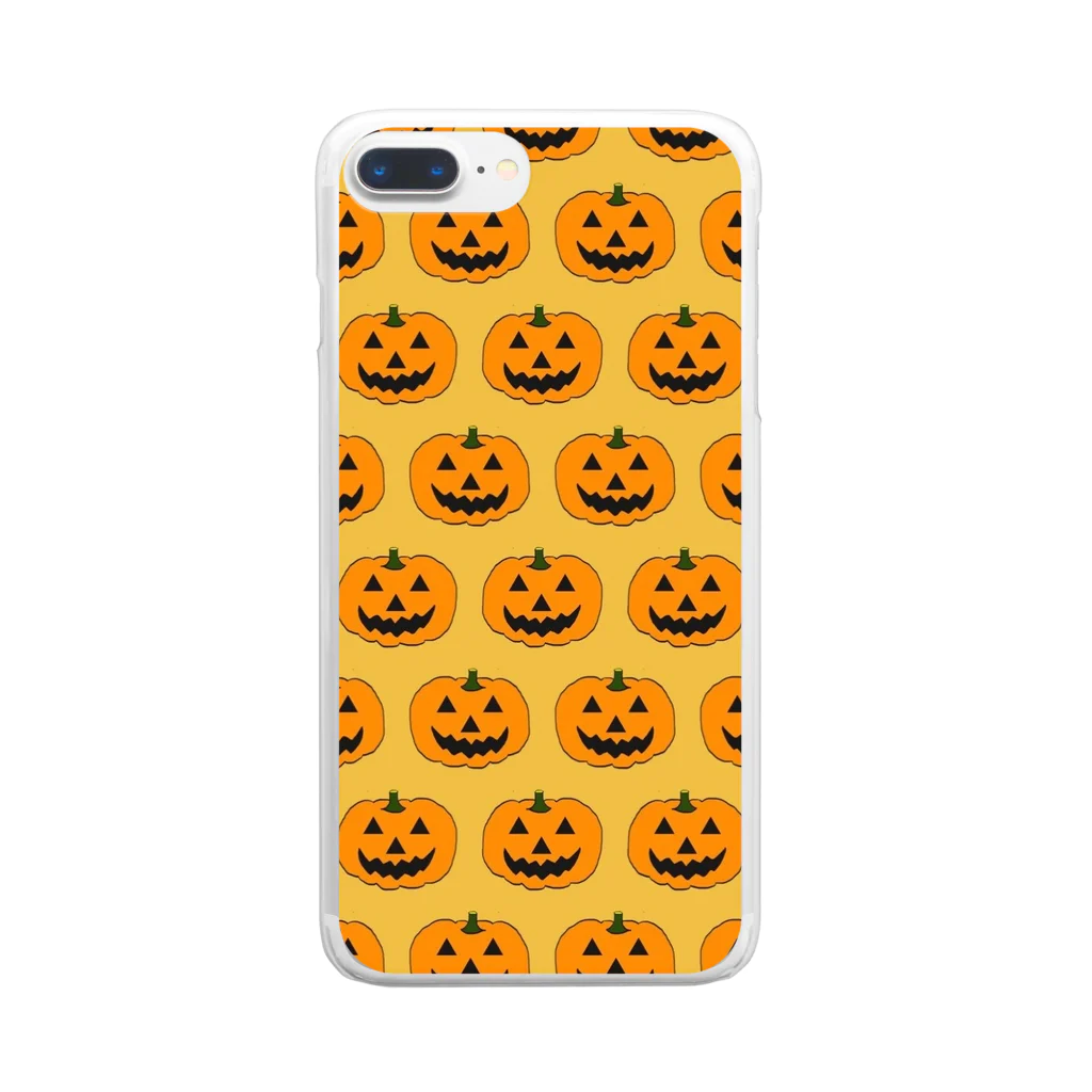 ぽまりにゃ庵のハロウィンかぼちゃん模様小物 Clear Smartphone Case