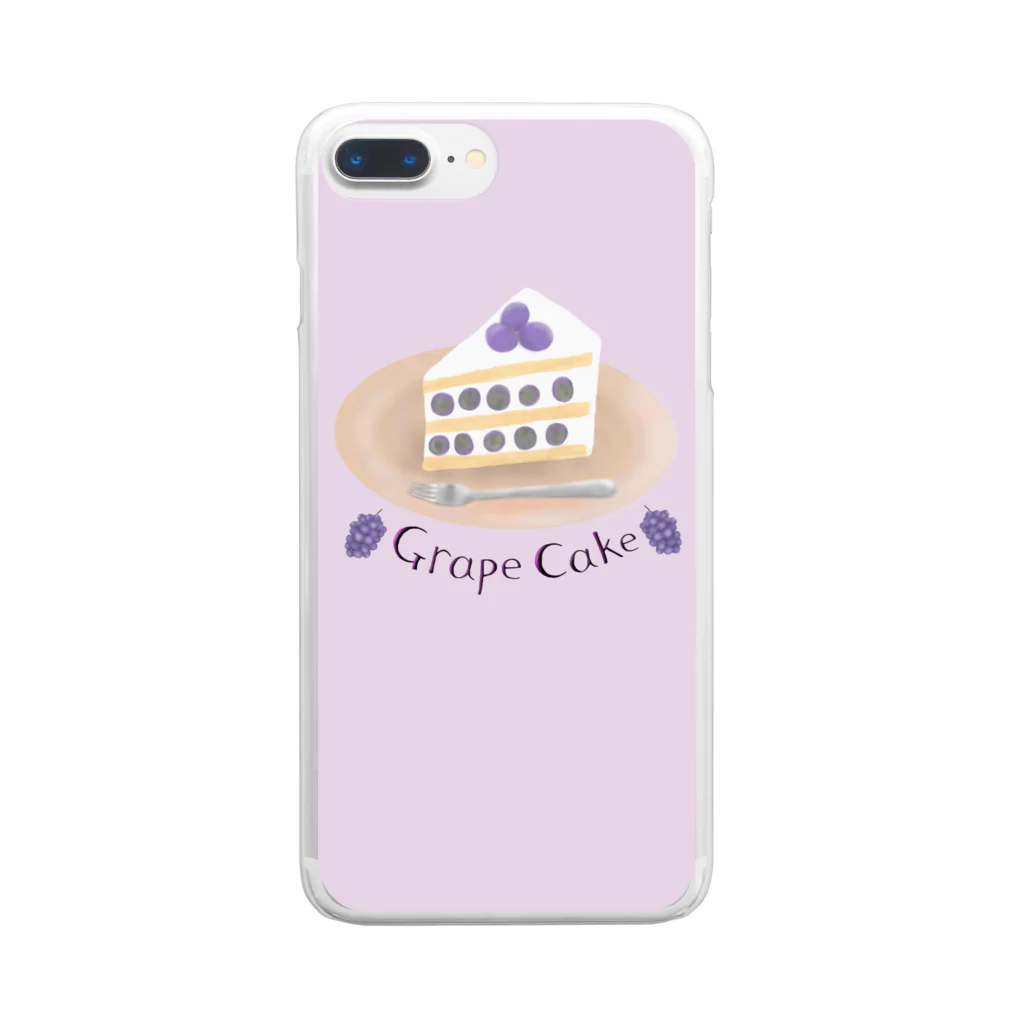 TinyMiry(タイニーミリー)のぶどうケーキ(紫)を食べよう Clear Smartphone Case