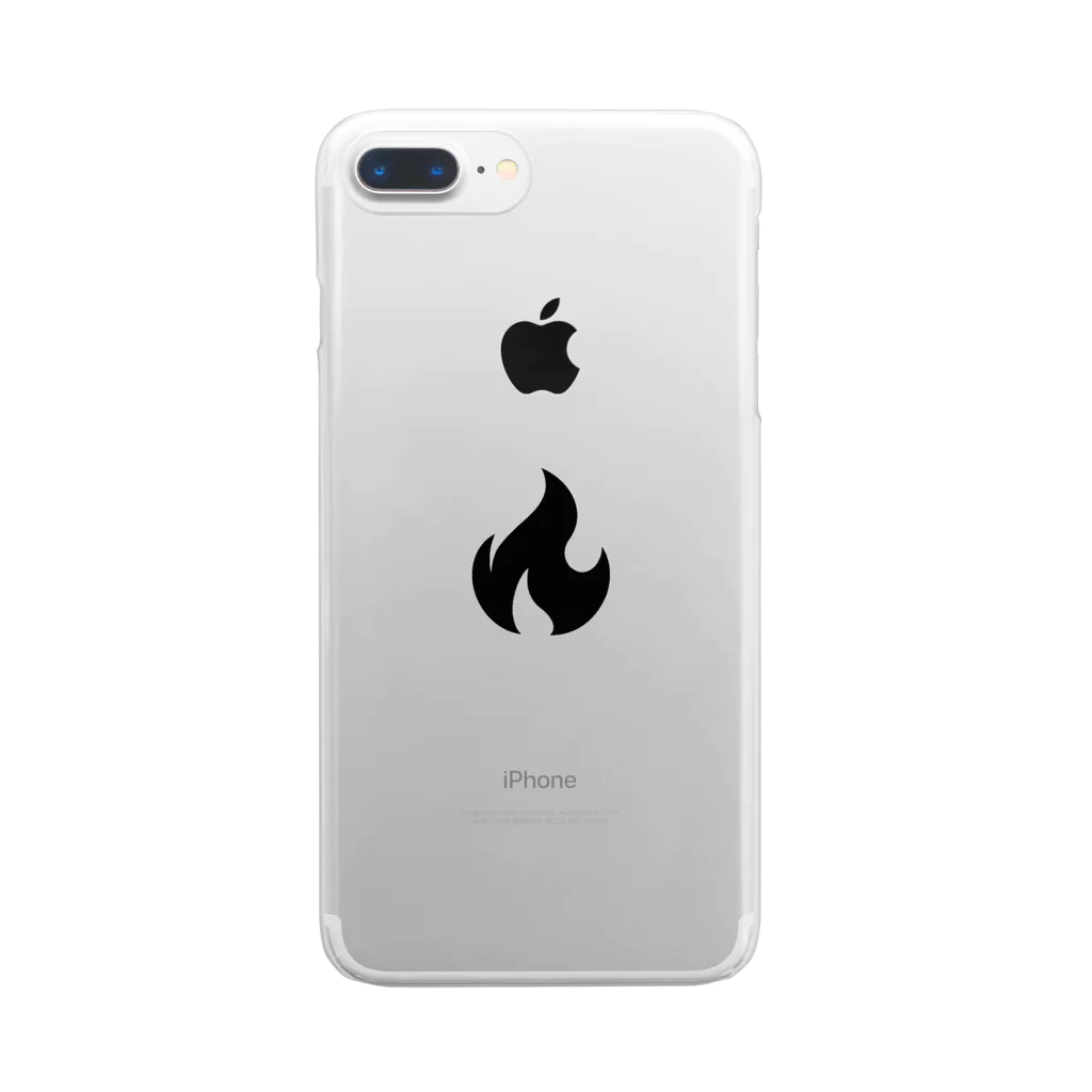 FIRE4TのSimple Fire Logo(Black) クリアスマホケース