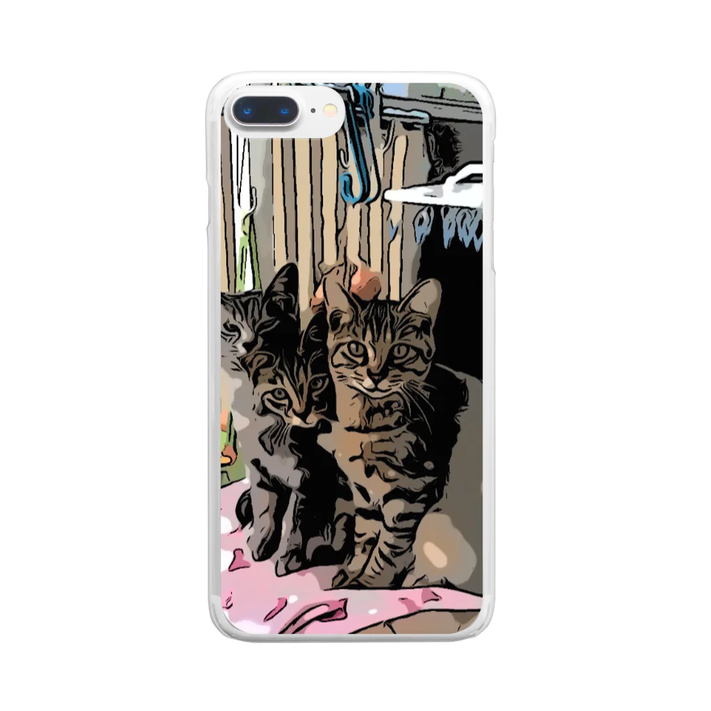 saraのねこ 仲良し3兄弟 Clear Smartphone Case