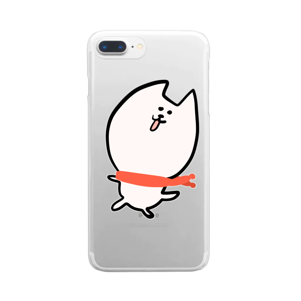 けちゃっぷごはんのお店のマフラーねこ Clear Smartphone Case