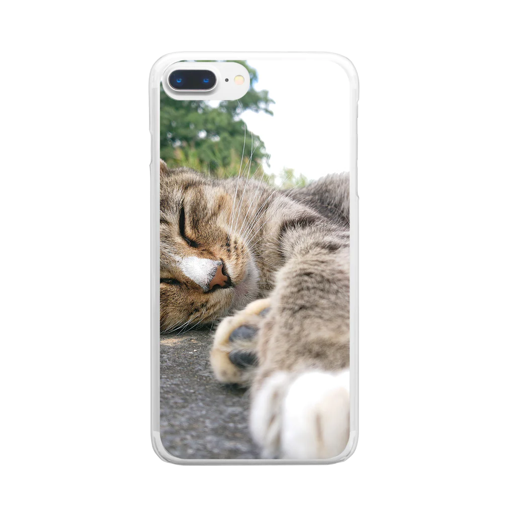 モアイのねこ Clear Smartphone Case