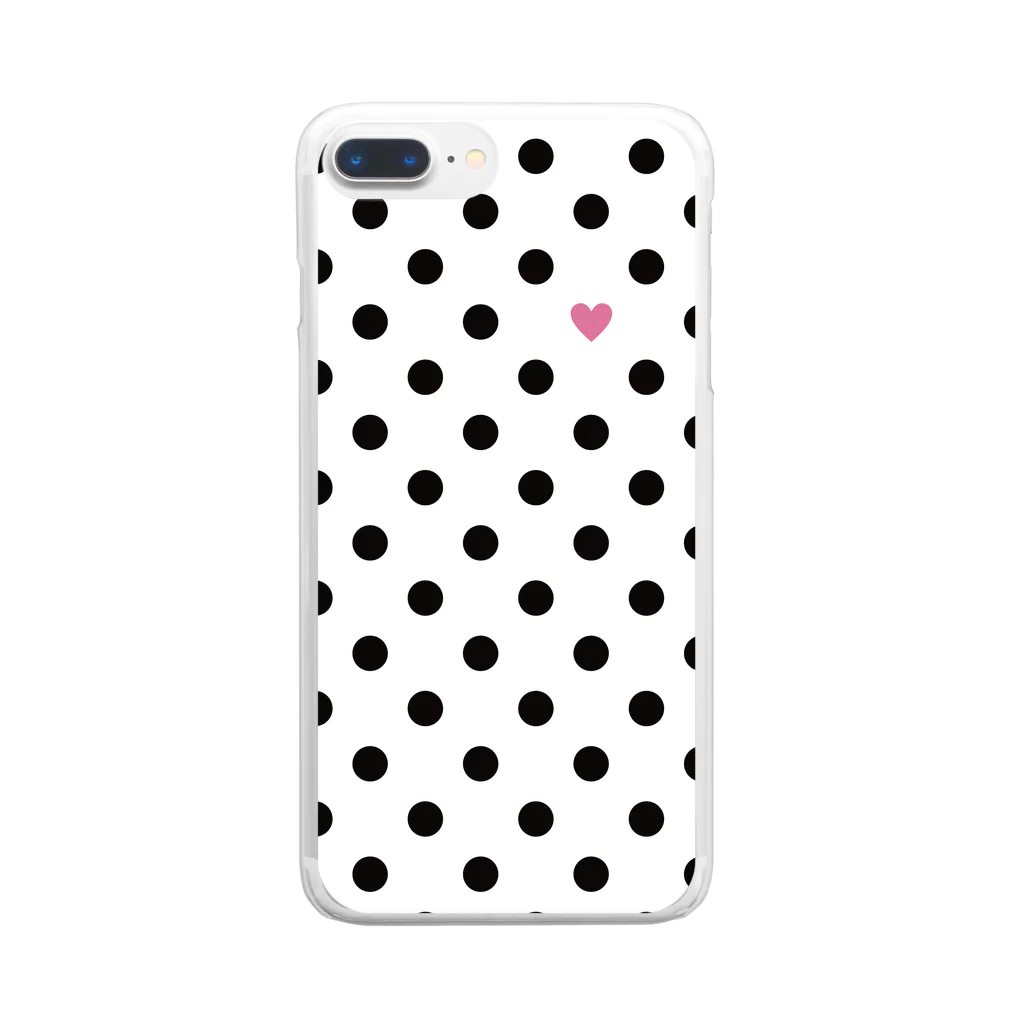 dot.border-♡の1個だけハート（ピンク） Clear Smartphone Case