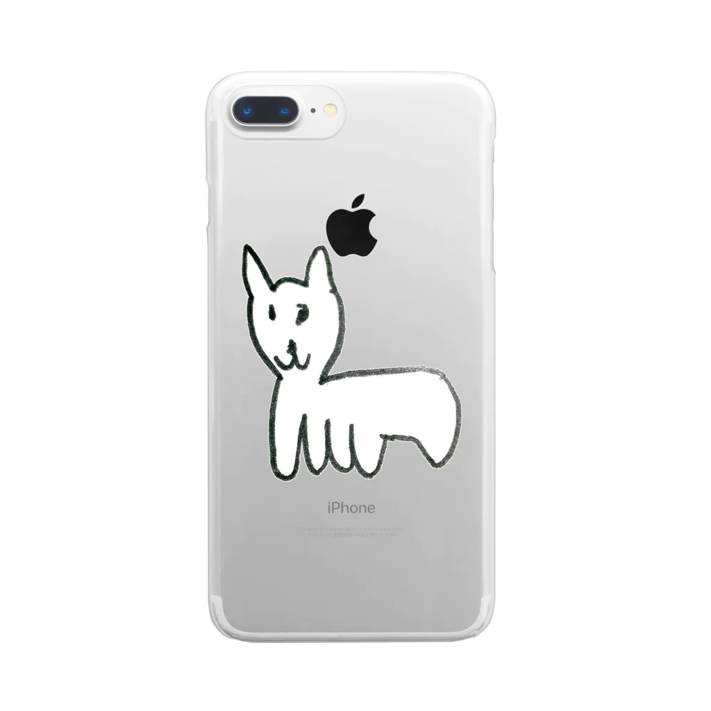 長い猫の尻尾が怪しい猫 Clear Smartphone Case