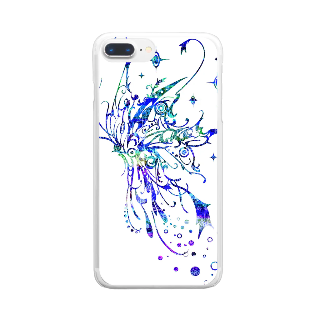 ChunkSpookiesのバタフライエフェクト・ブルー Clear Smartphone Case