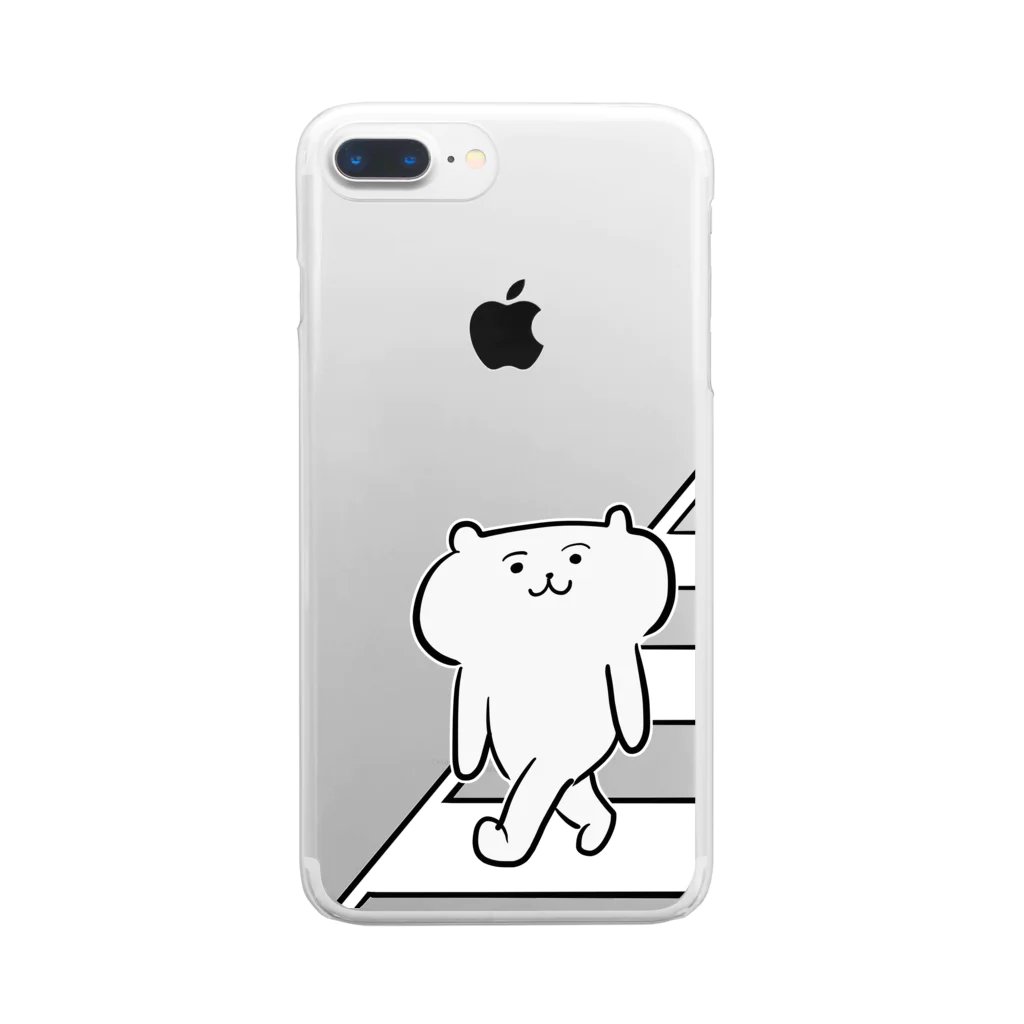 けちゃっぷごはんのお店の横断する猫さん Clear Smartphone Case