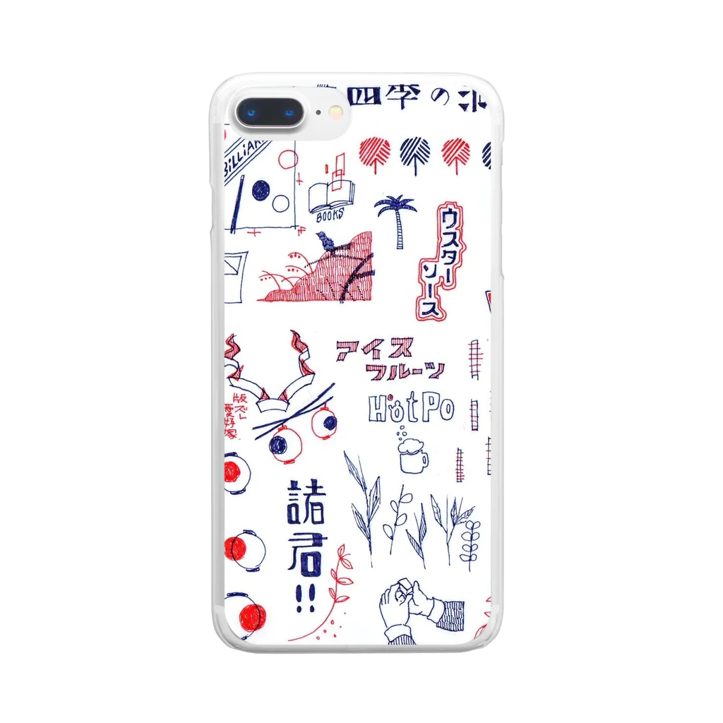 魚の目のお店のレトロな文字 Clear Smartphone Case