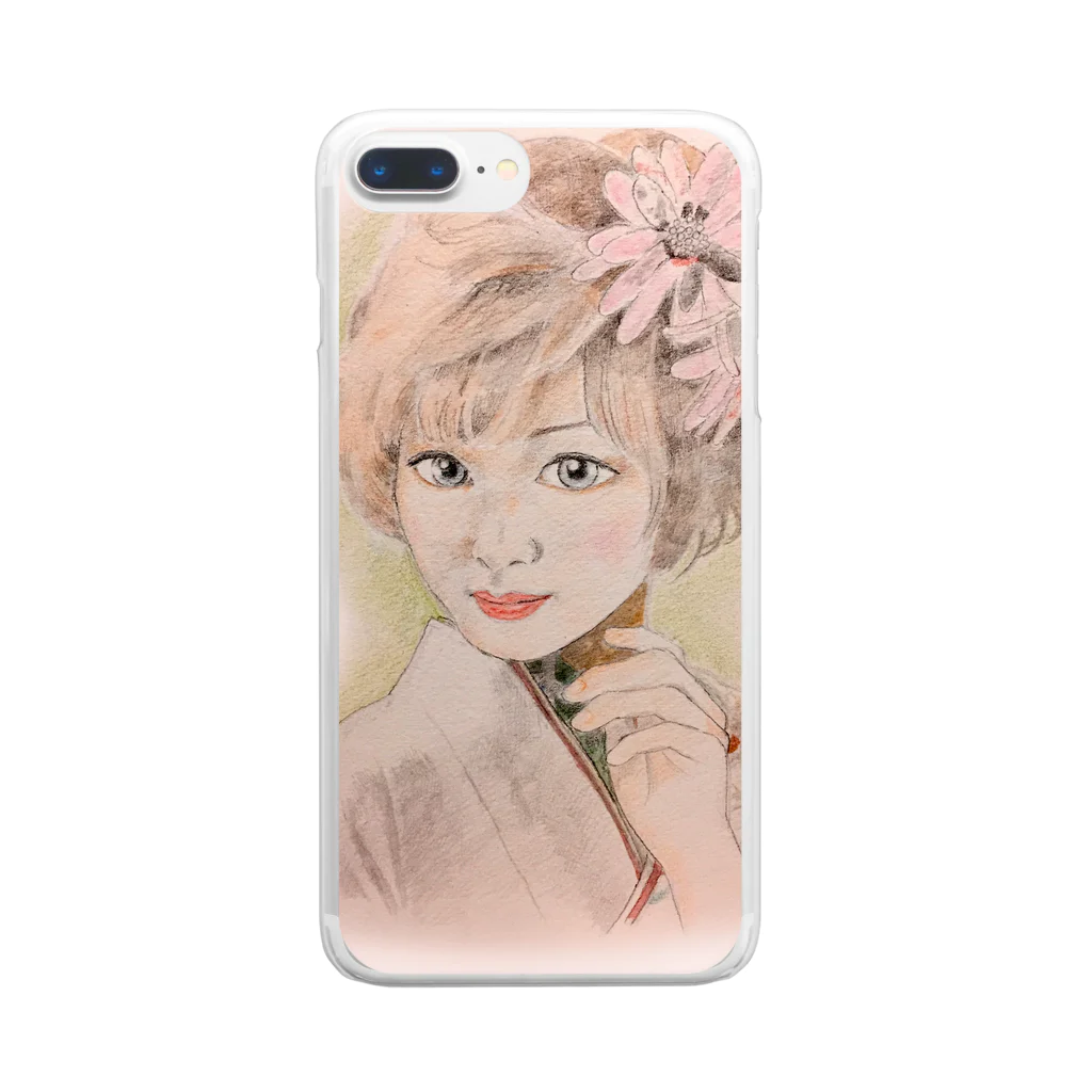 keikororinのKIMONOgirl Clear Smartphone Case