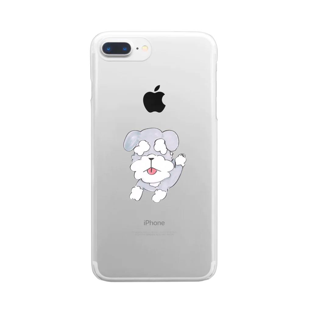 シュナウザーグッズ_みちゃのまゆげ犬のシュナウザー Clear Smartphone Case