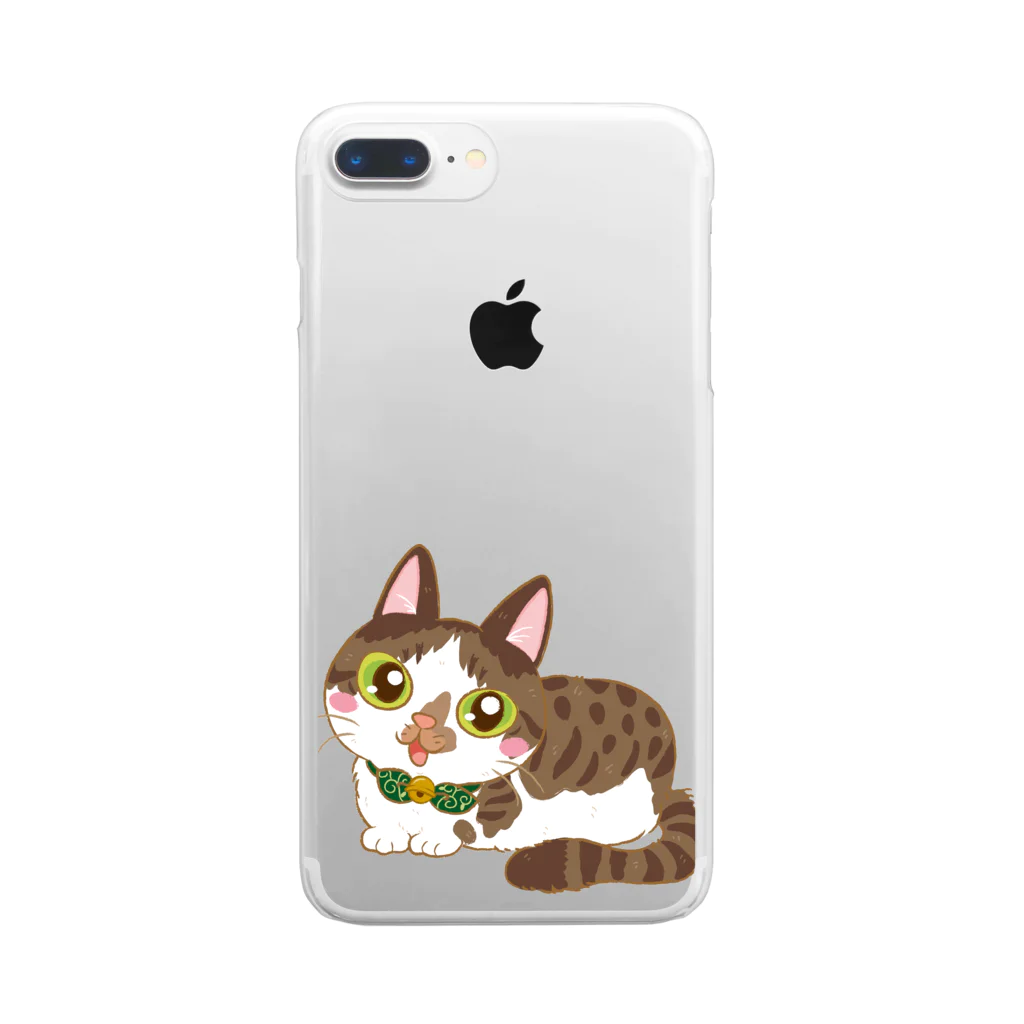 3Nyan's Mom 〜猫グッズ屋さん〜のnozomiさんコラボ ししまる Clear Smartphone Case