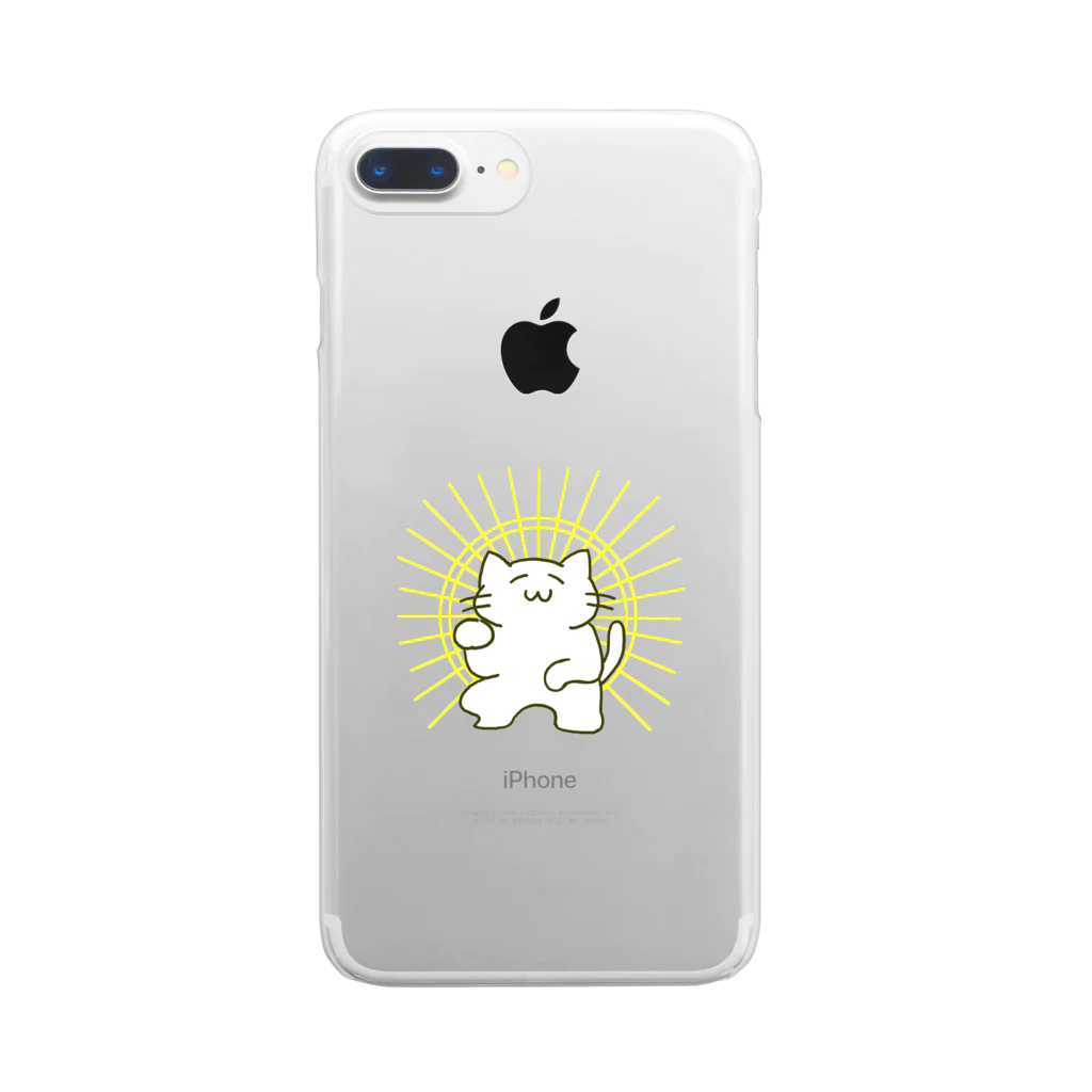 ねこまんまの光背 Clear Smartphone Case