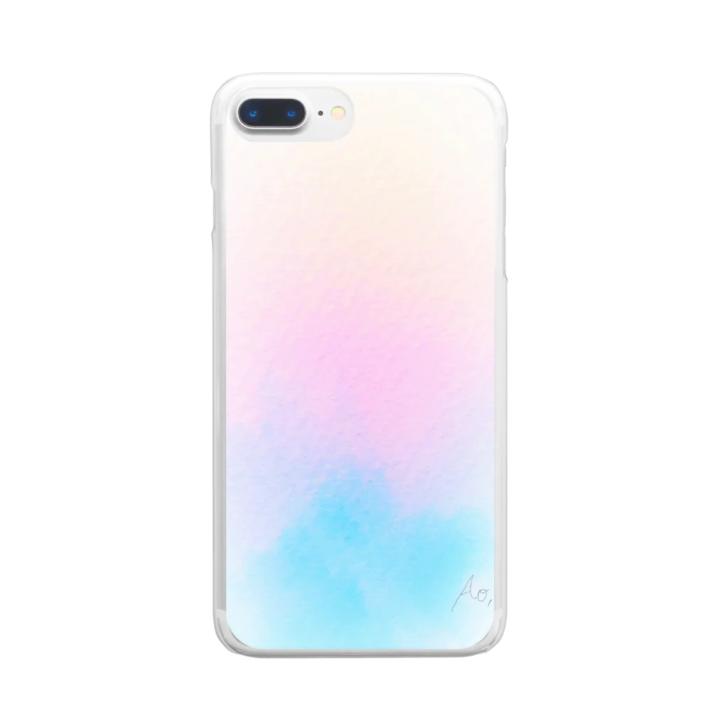 水彩 Ao_watercolorのWinter　水彩 Clear Smartphone Case