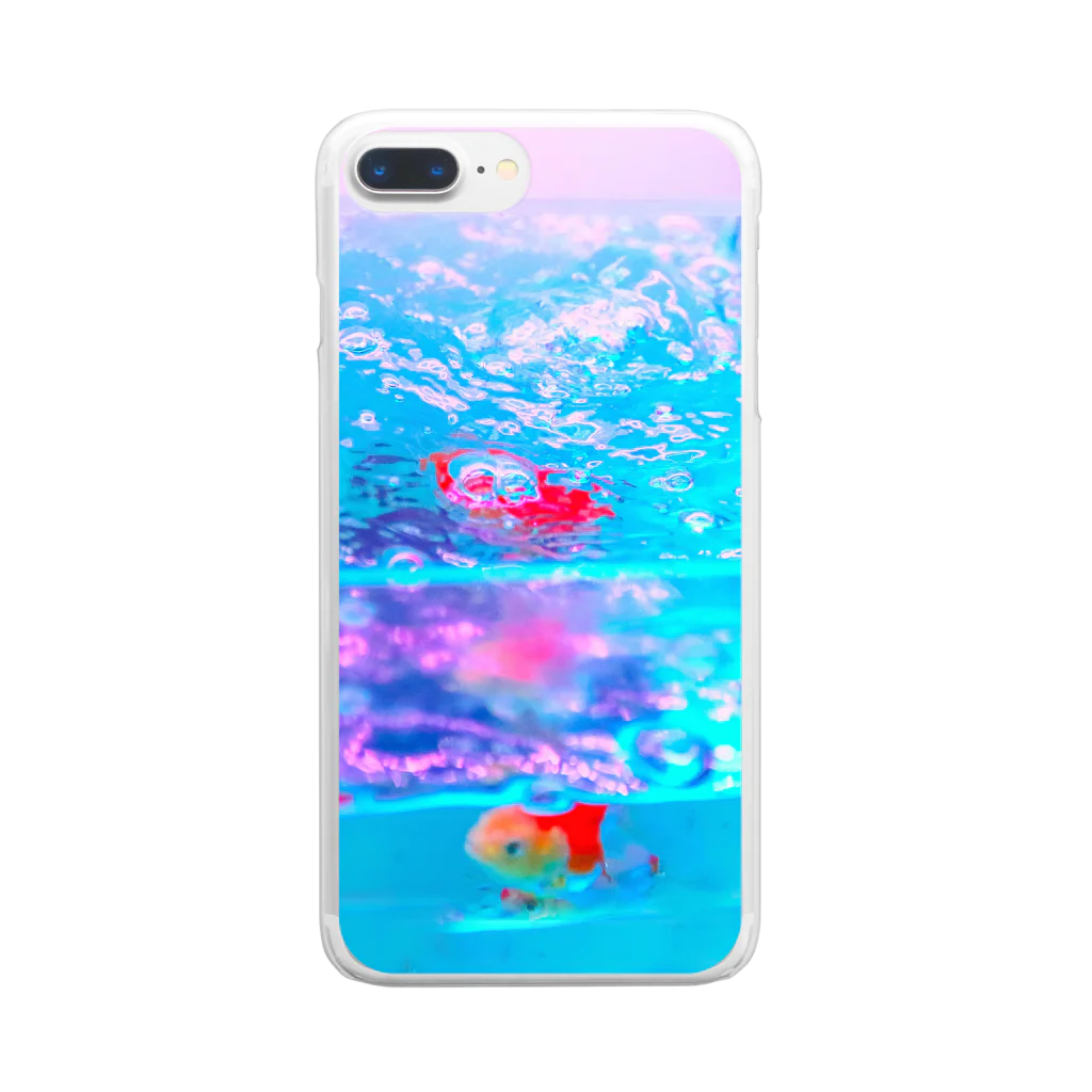 NEON LIGHT STARSの透明金魚タテ Clear Smartphone Case