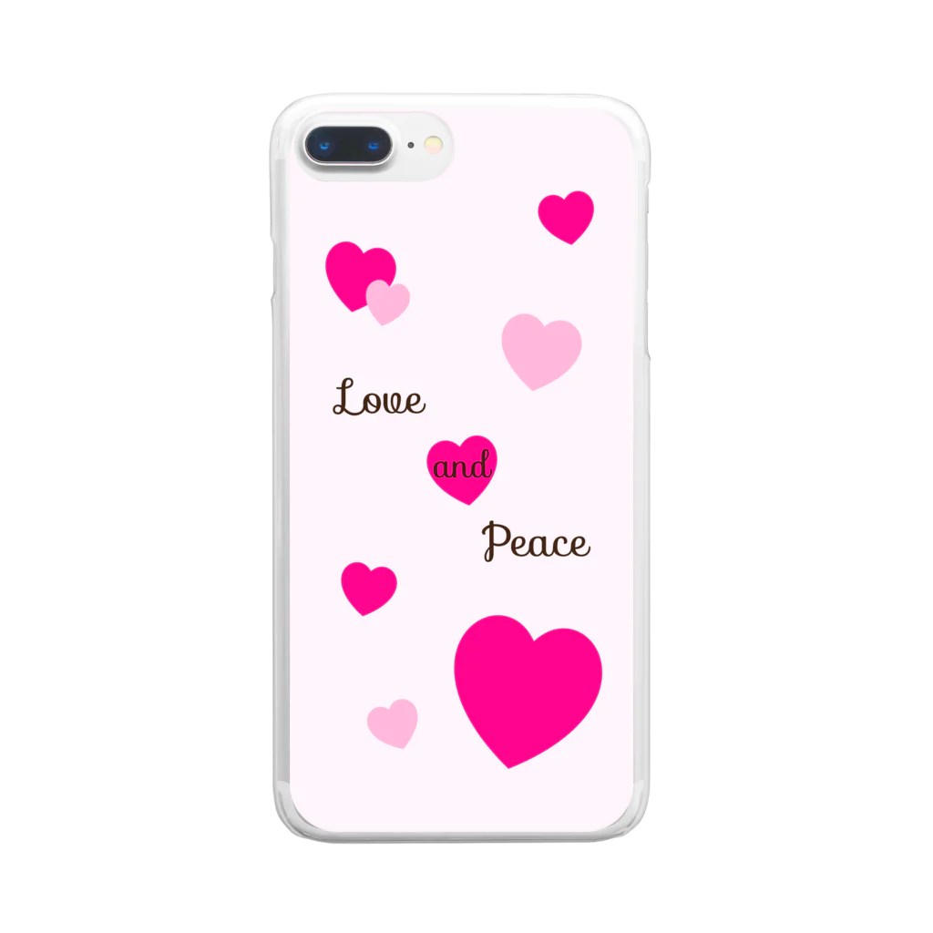 Mona♡ChirolのLove and Peace Clear Smartphone Case