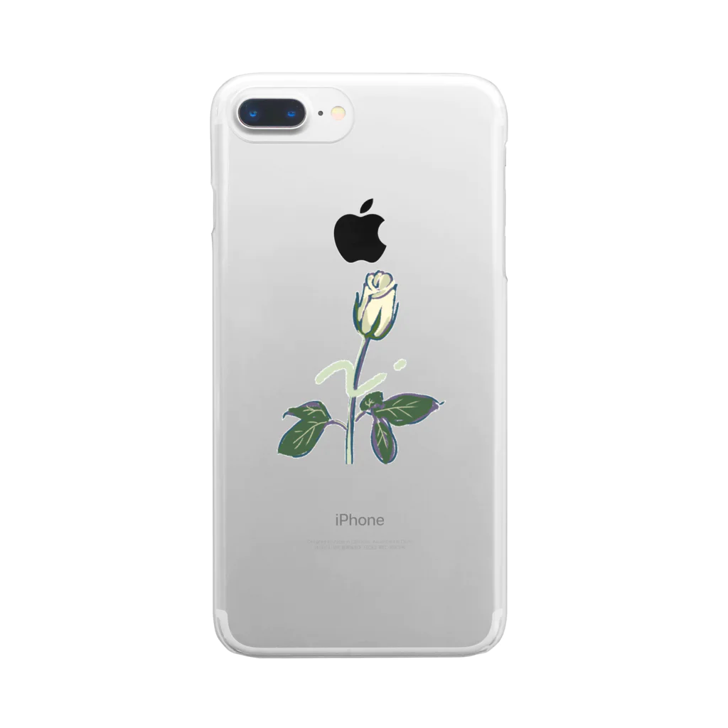 こむぎの白いバラ 투명 스마트폰 케이스