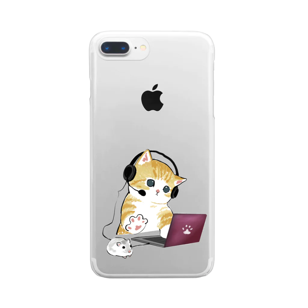 mofusandの在宅勤務のプロ、その名は猫。 Clear Smartphone Case