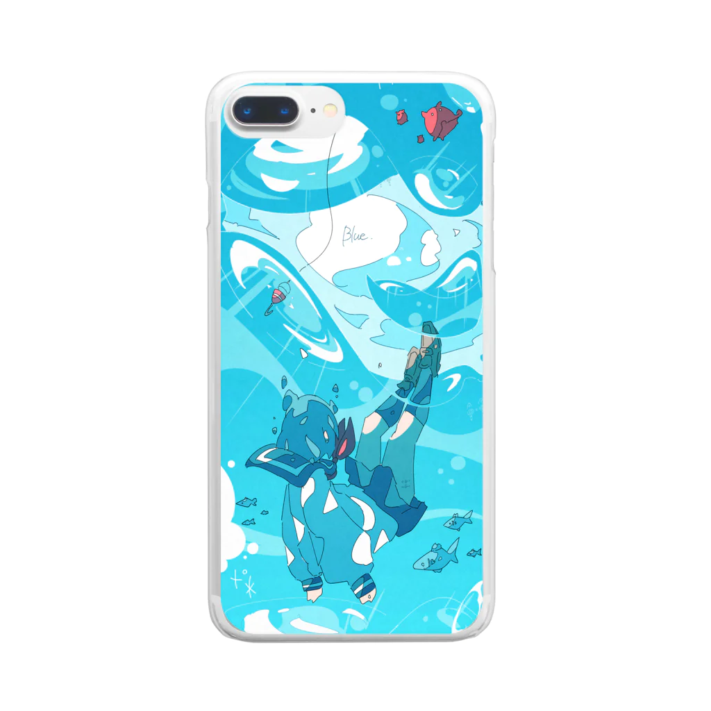 Haるの「青に沈む。」 Clear Smartphone Case