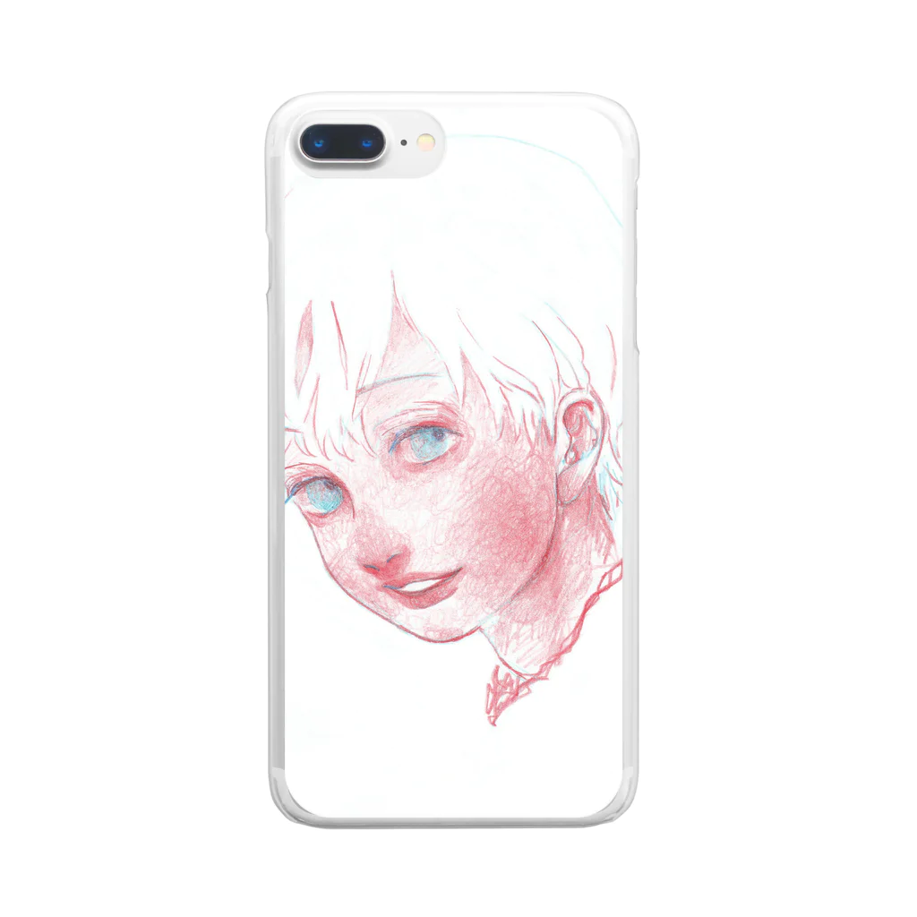 ツチコショップの青い目の男の子 Clear Smartphone Case