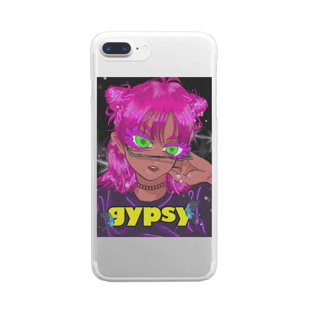 gypsyの【ノイズ加工】コハク Clear Smartphone Case