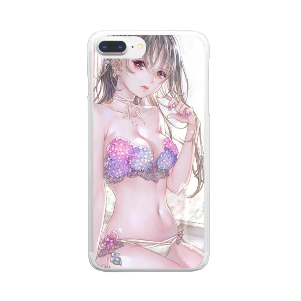 みあぽんの水絵 美少女 Clear Smartphone Case