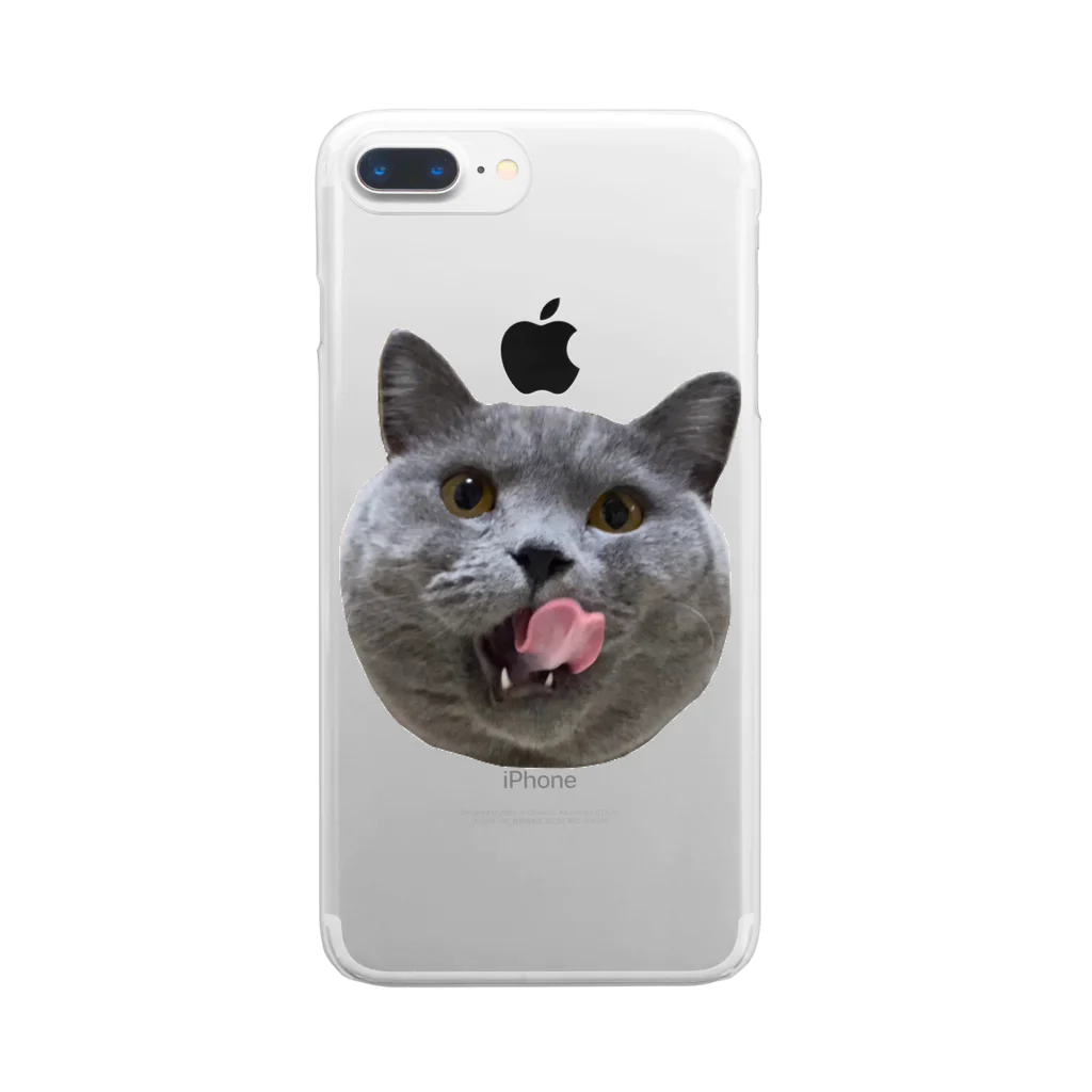 むっちり猫のむっちり丸のむっちり丸ぺろり Clear Smartphone Case