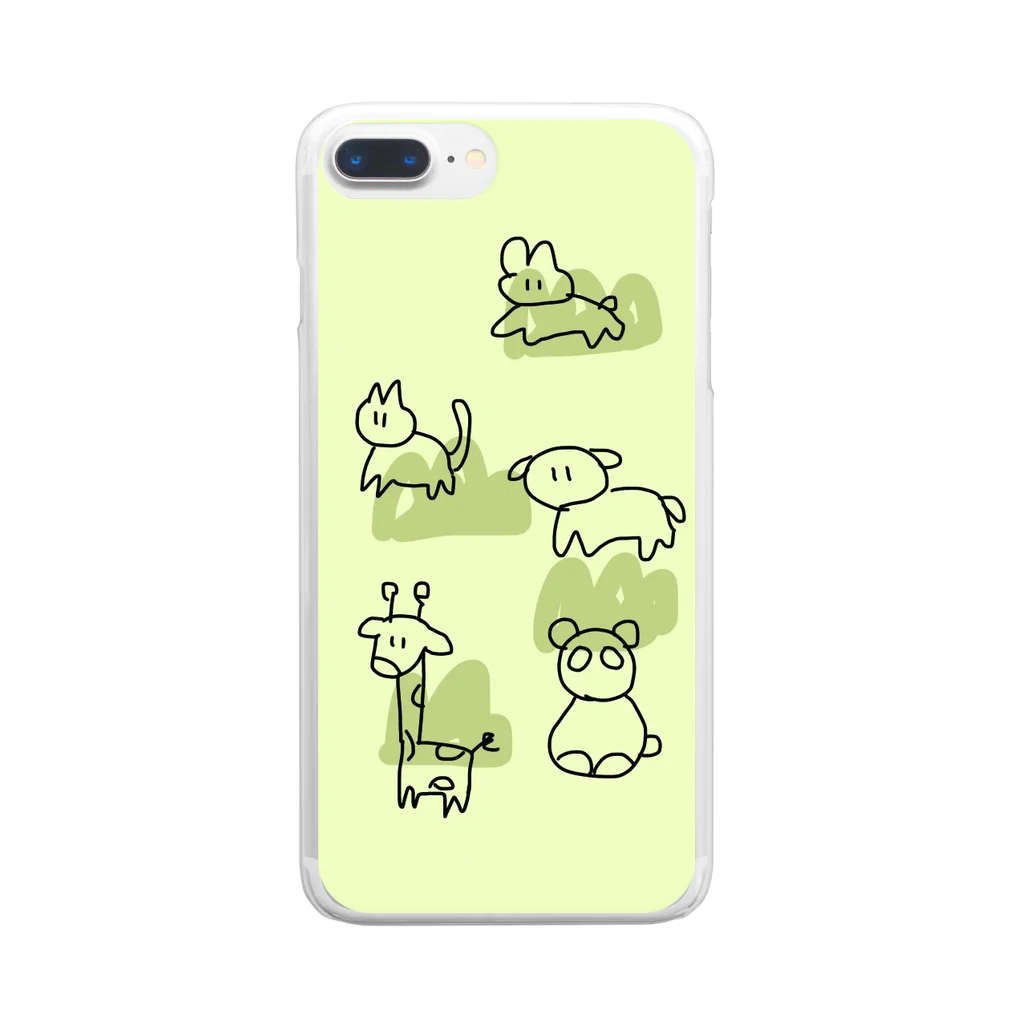 うさぎやさんのどうぶつさんすまほけーす Clear Smartphone Case