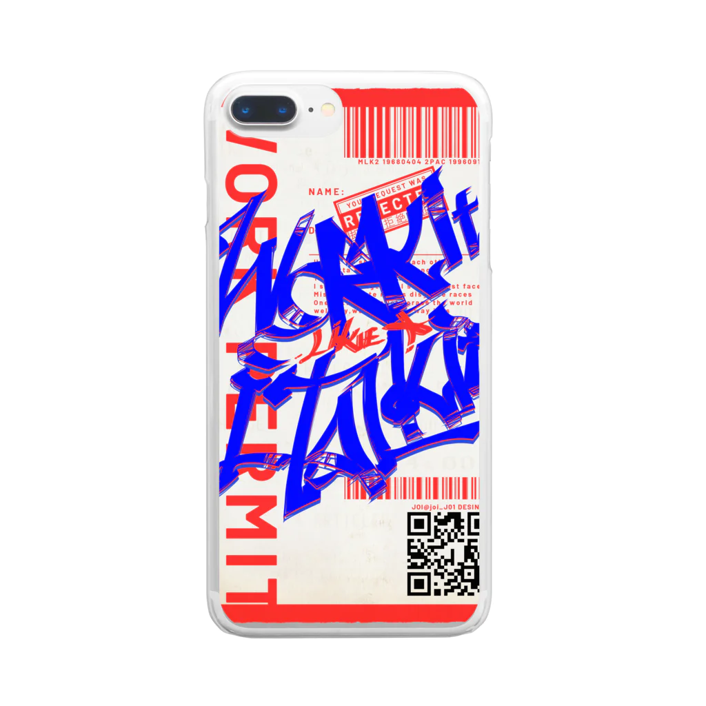 JoiのWork it like a I talk itのあおとあか クリアスマホケース