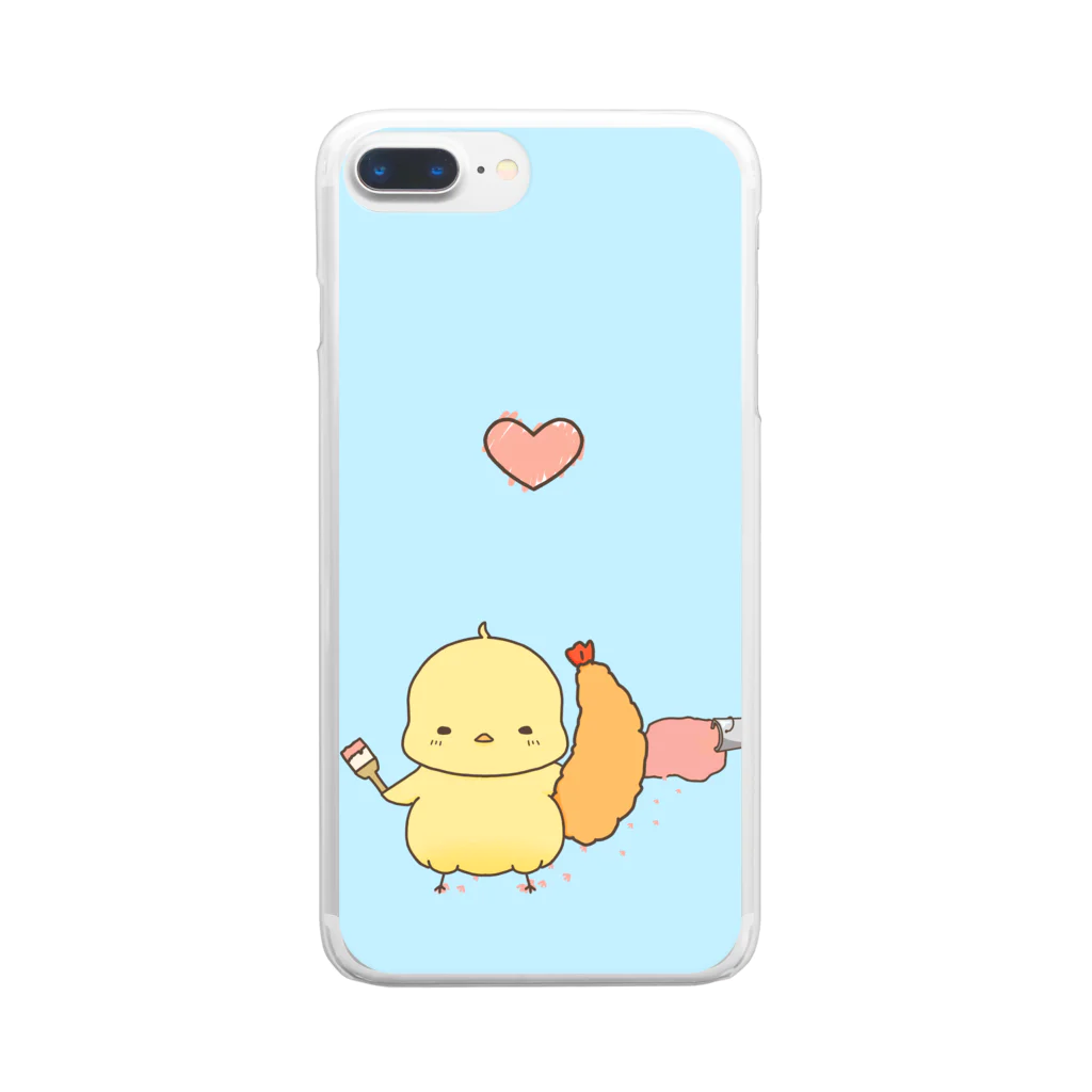 林檎🍎のひよことエビフライ Clear Smartphone Case