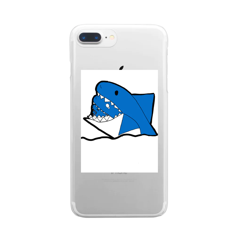 焼き芋のサメのマトリョーシカ Clear Smartphone Case