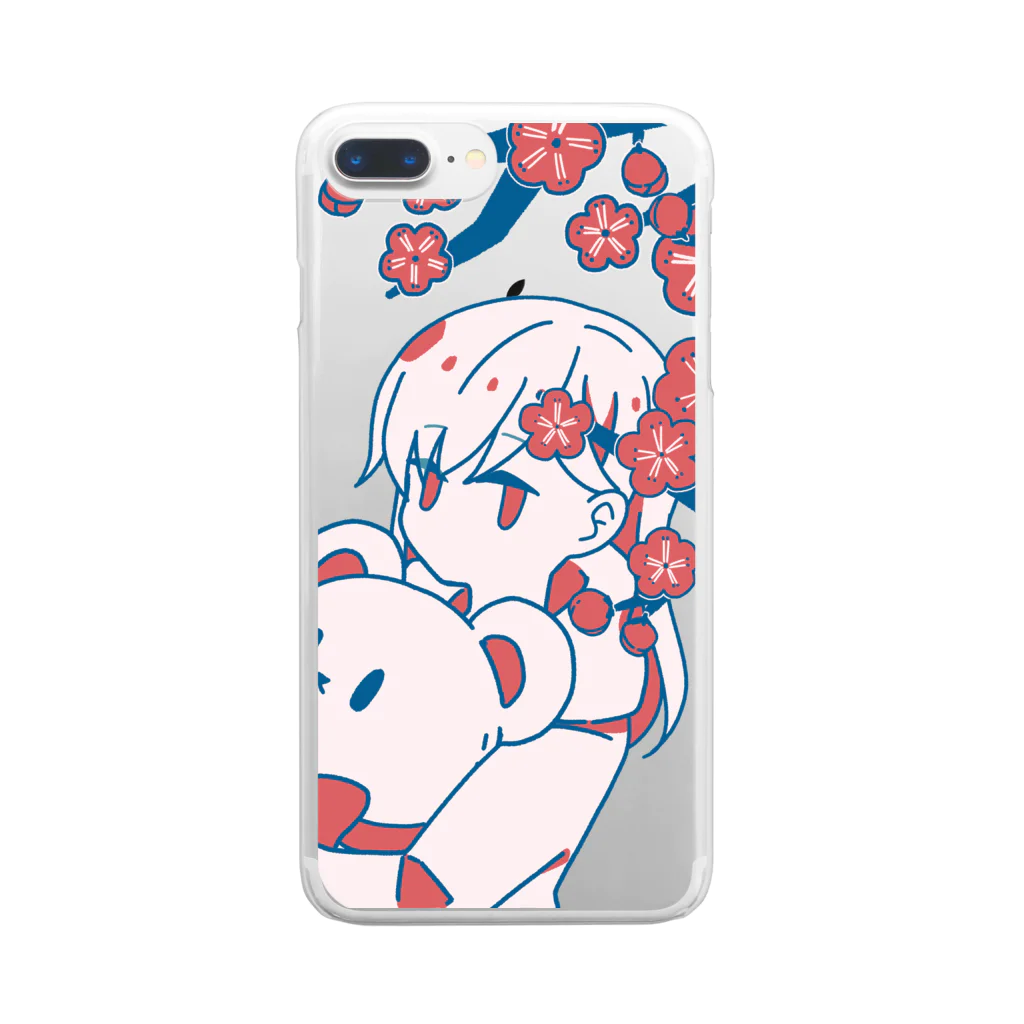 ふぅのおんなのことテディベア【梅１】 Clear Smartphone Case