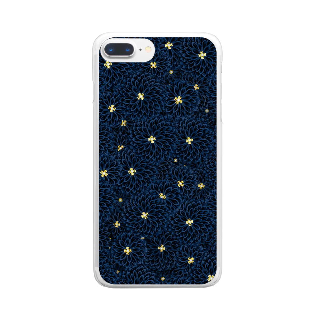 Japanese Fabric Flower coconの星空 Clear Smartphone Case