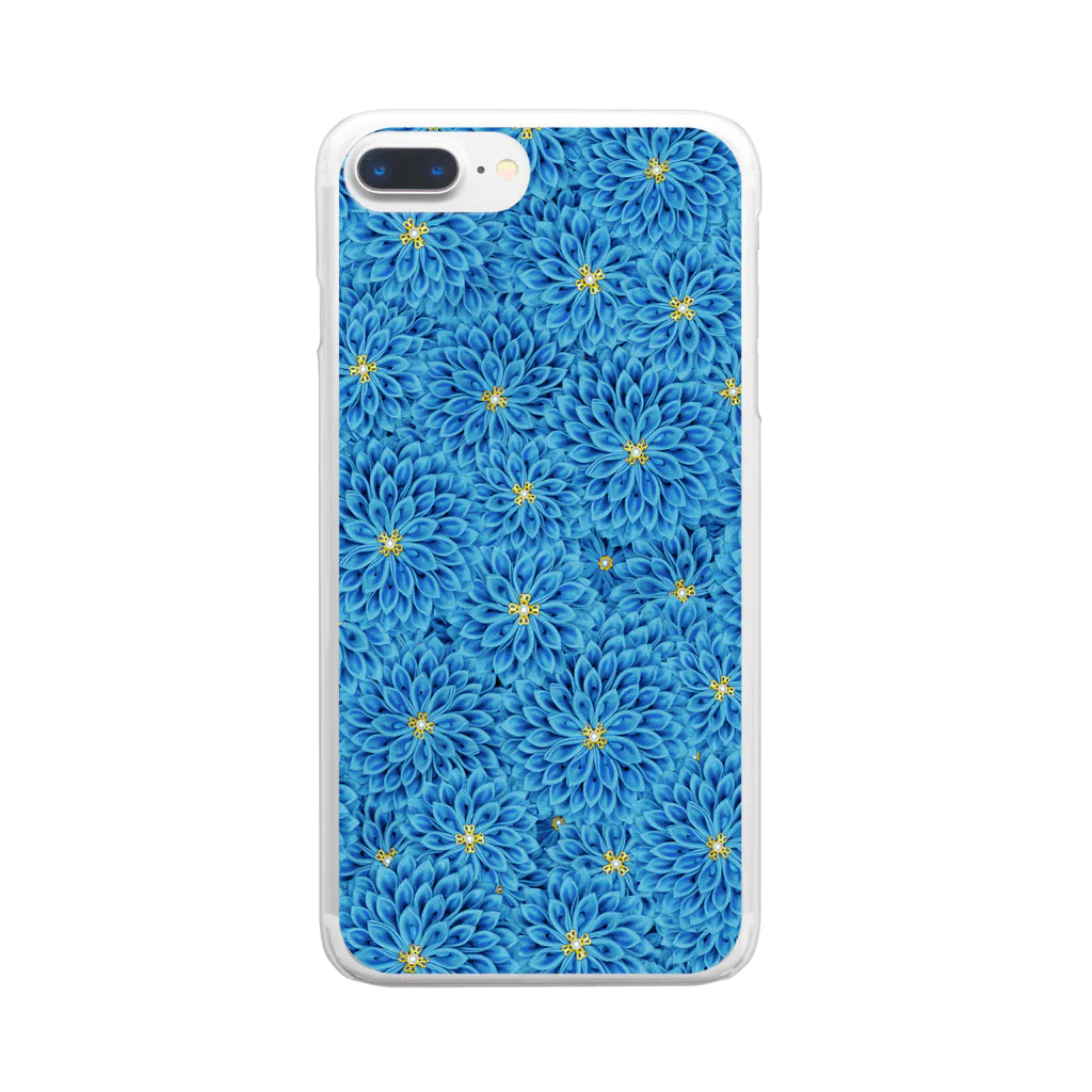 Japanese Fabric Flower coconの勿忘草 Clear Smartphone Case