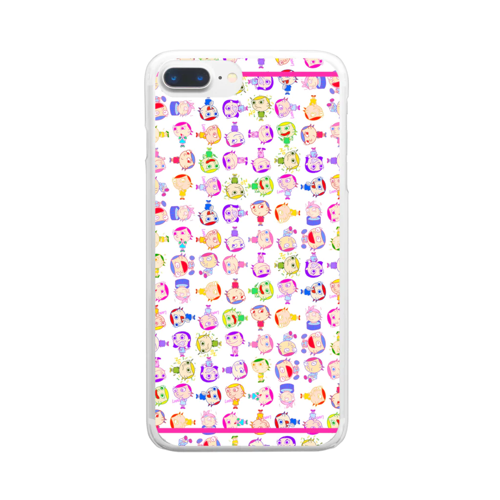 charlolのCharlieカラフル背景ホワイト Clear Smartphone Case