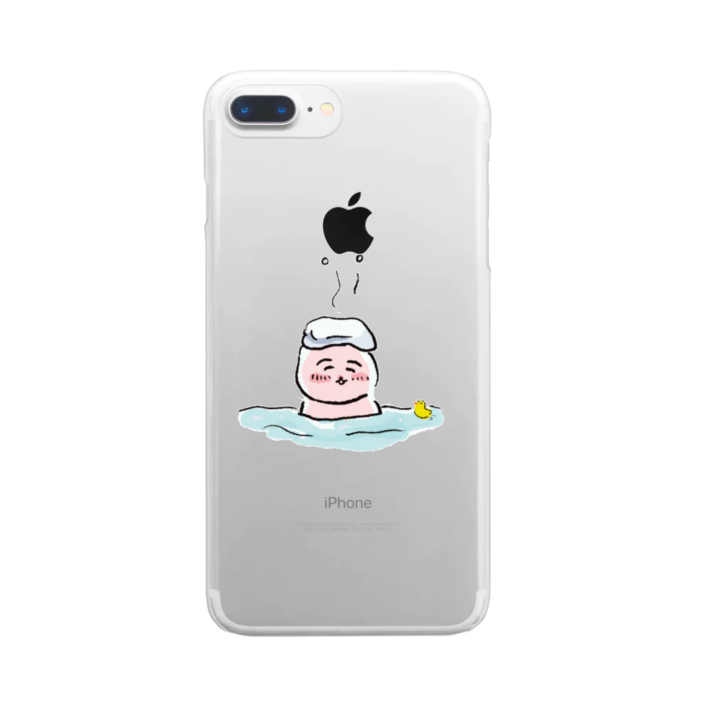 プリンコショップのくまちゃん　お風呂 Clear Smartphone Case