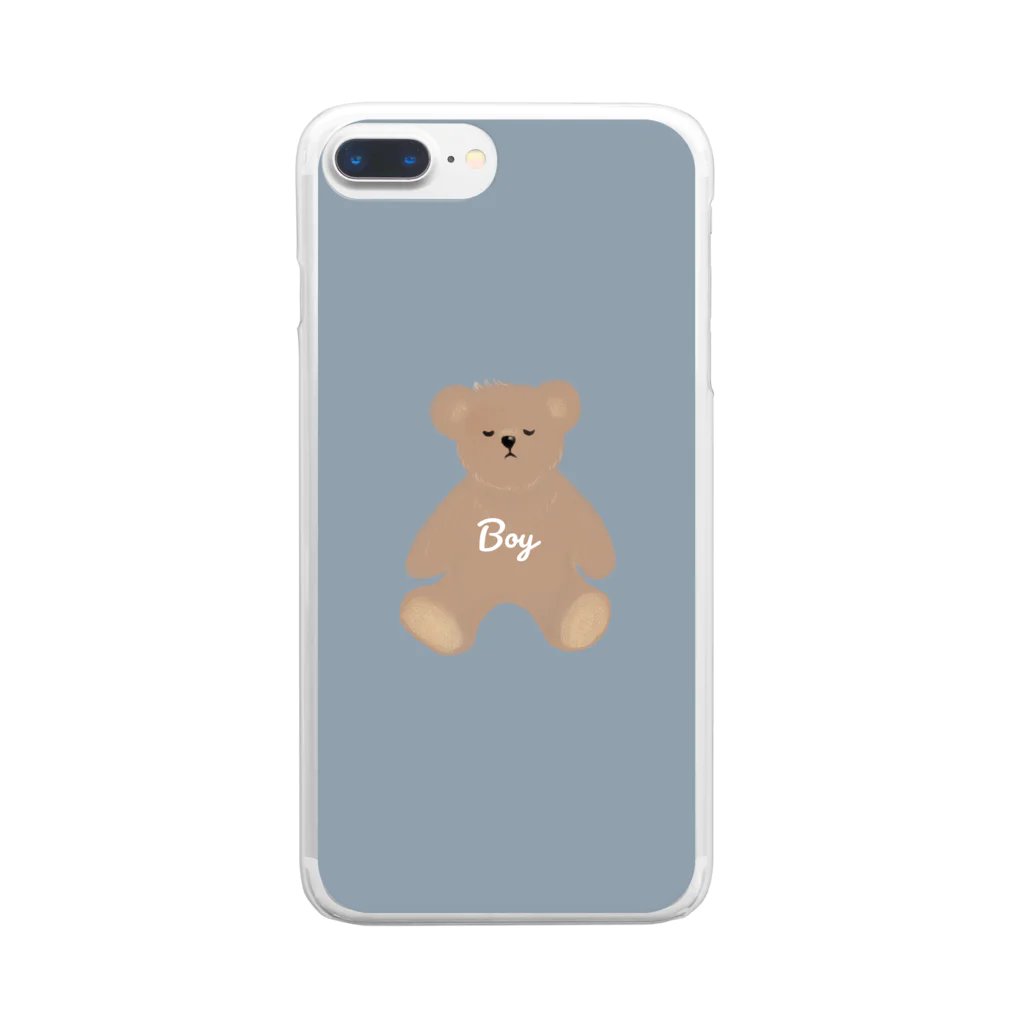 papiko くまさんのboy クマさん Clear Smartphone Case