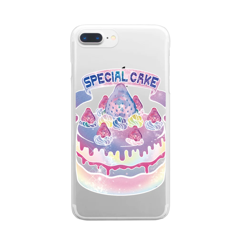 Cɐkeccooの宇宙(そら)いちごのスペシャルケーキ Clear Smartphone Case