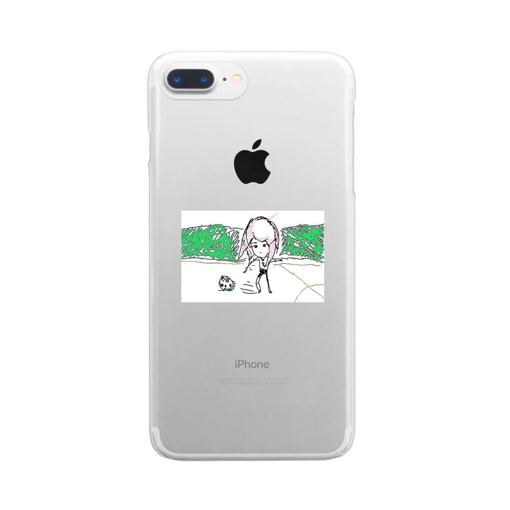 水草のサッカー・ガール Clear Smartphone Case