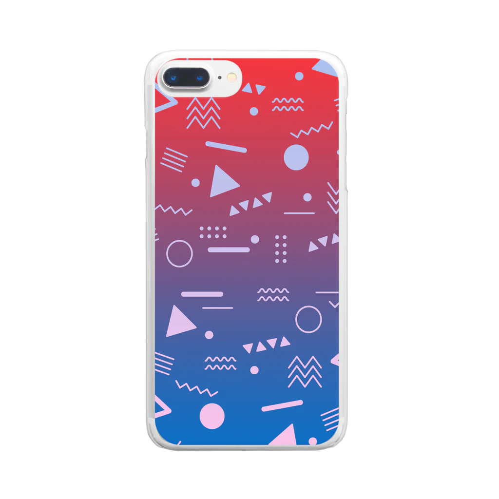 SANKAKU DESIGN STOREの懐かしくて、新しい。 赤青/S Clear Smartphone Case