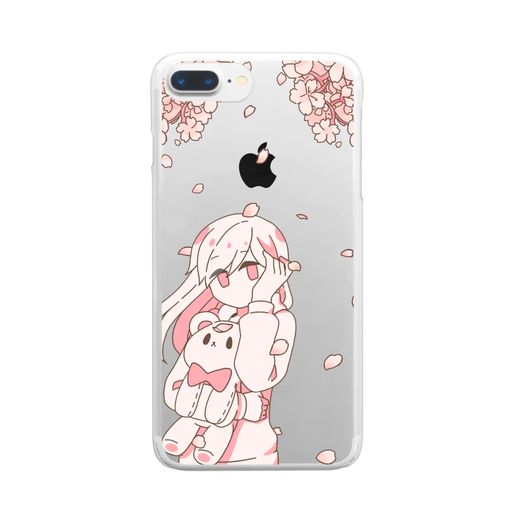 ふぅの女の子とテディベア Clear Smartphone Case