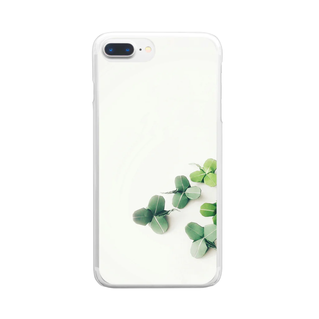 s-bloomの折り紙　クローバー Clear Smartphone Case