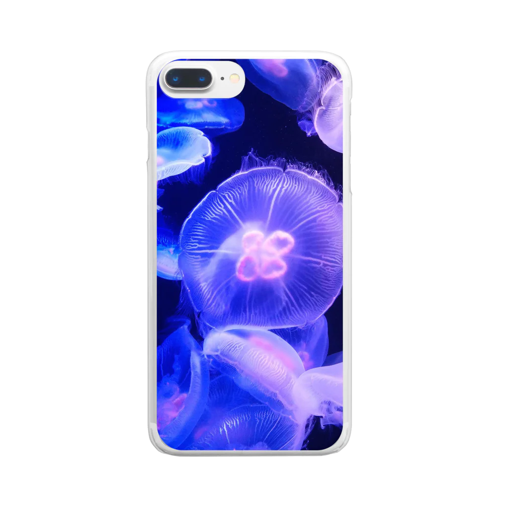 日常トリップの夜に咲くクラゲ Clear Smartphone Case