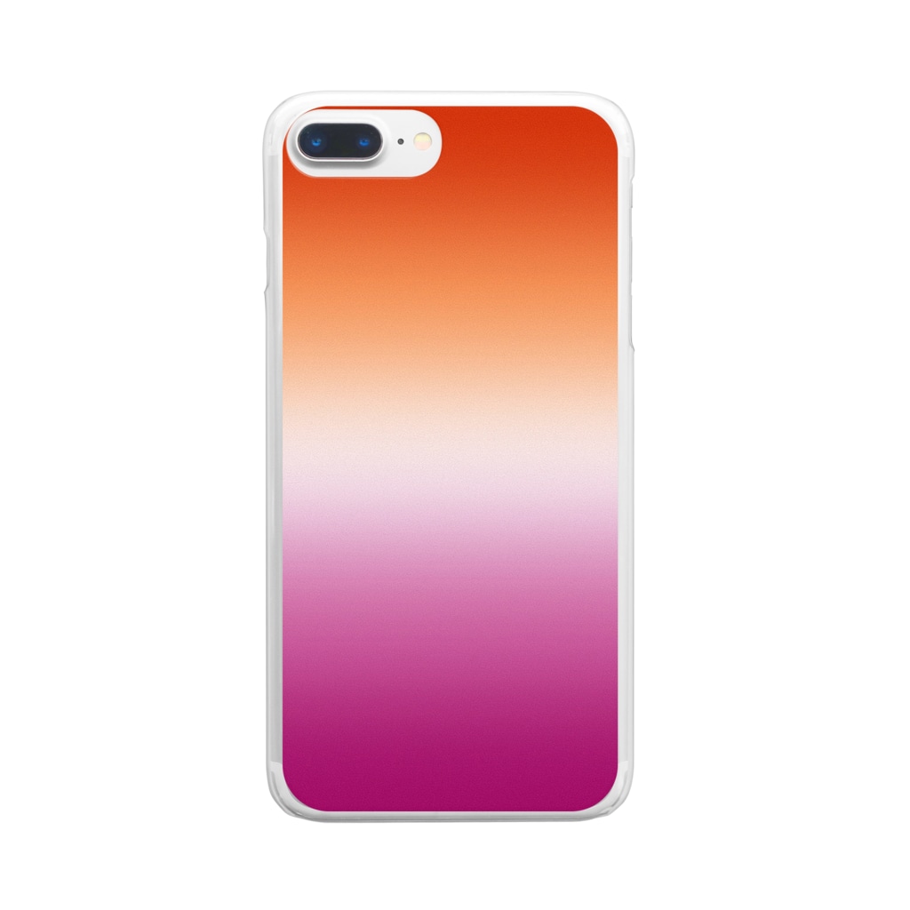 ぽぬぞぬのグラデーション　プライドフラッグ　レズビアン Clear Smartphone Case