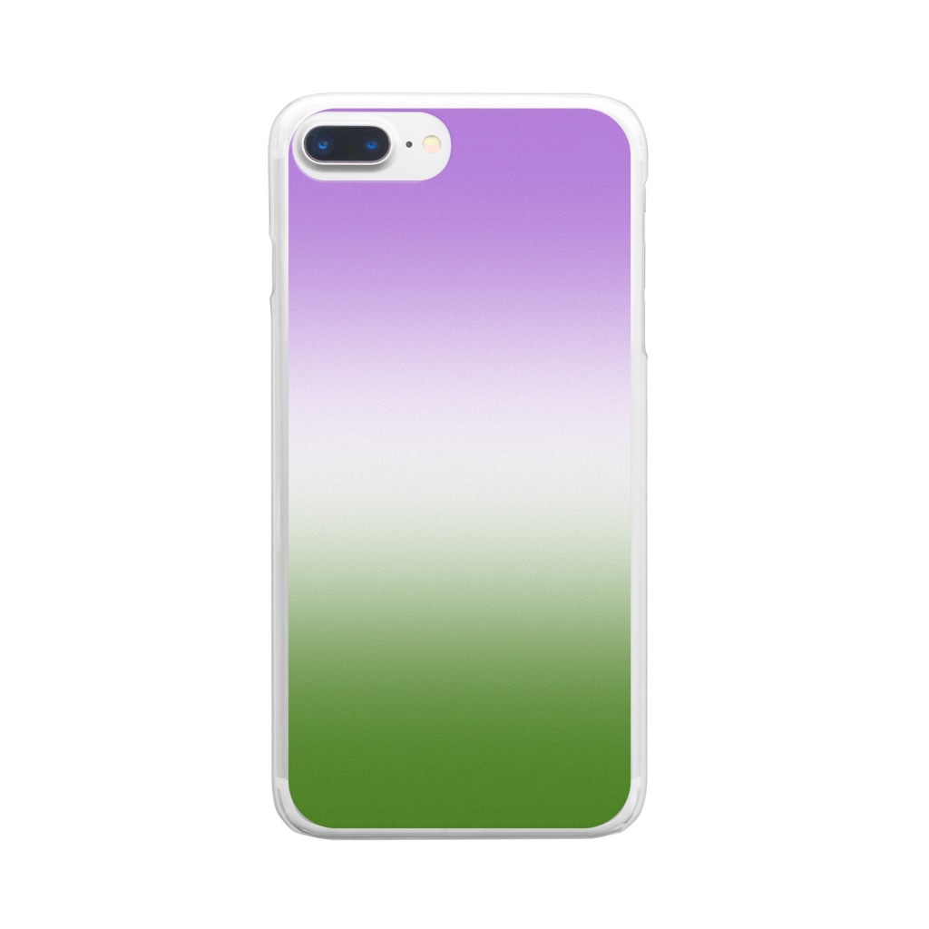 ぽぬぞぬのグラデーション　プライドフラッグ　ジェンダークィア Clear Smartphone Case