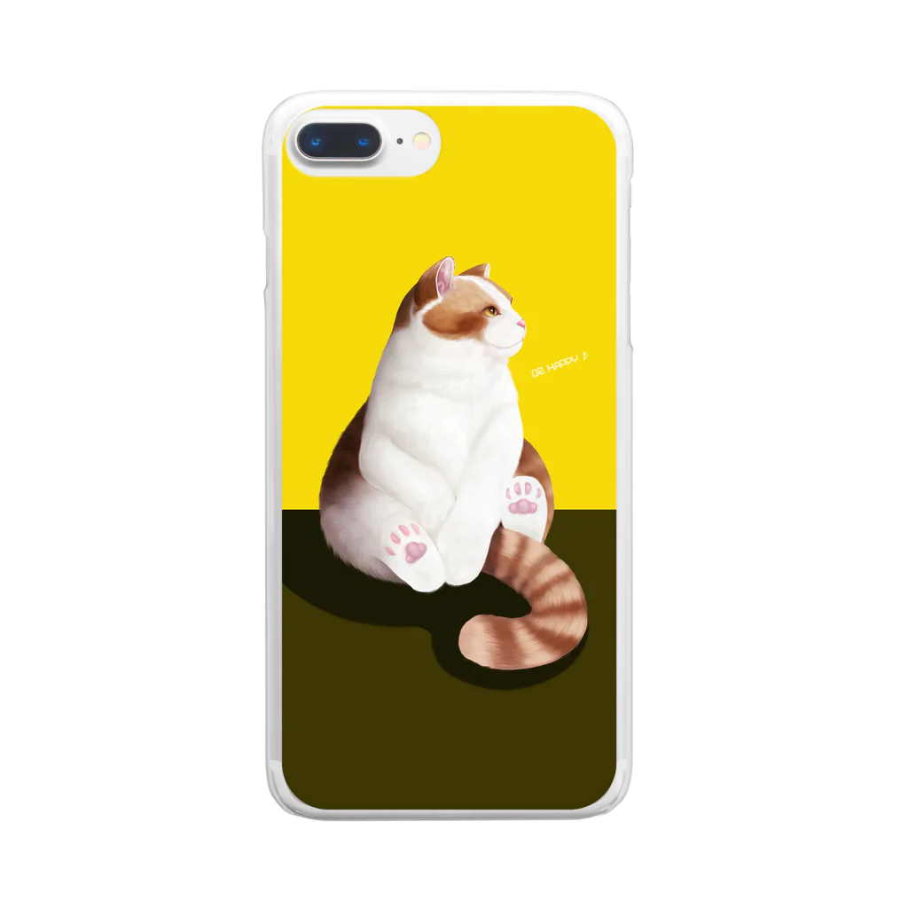 アトリエジルの猫のひと時（yellow） Clear Smartphone Case