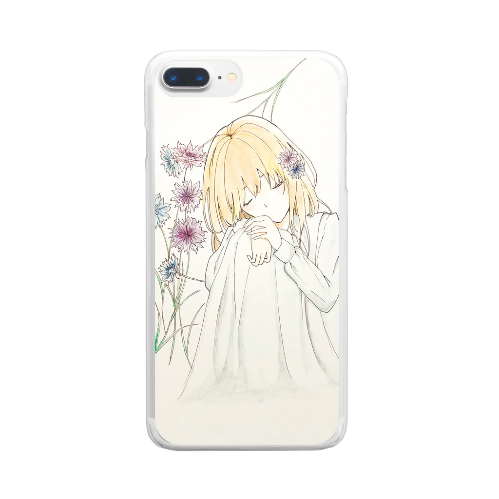 sakuのcornflower Clear Smartphone Case